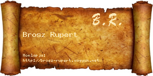 Brosz Rupert névjegykártya